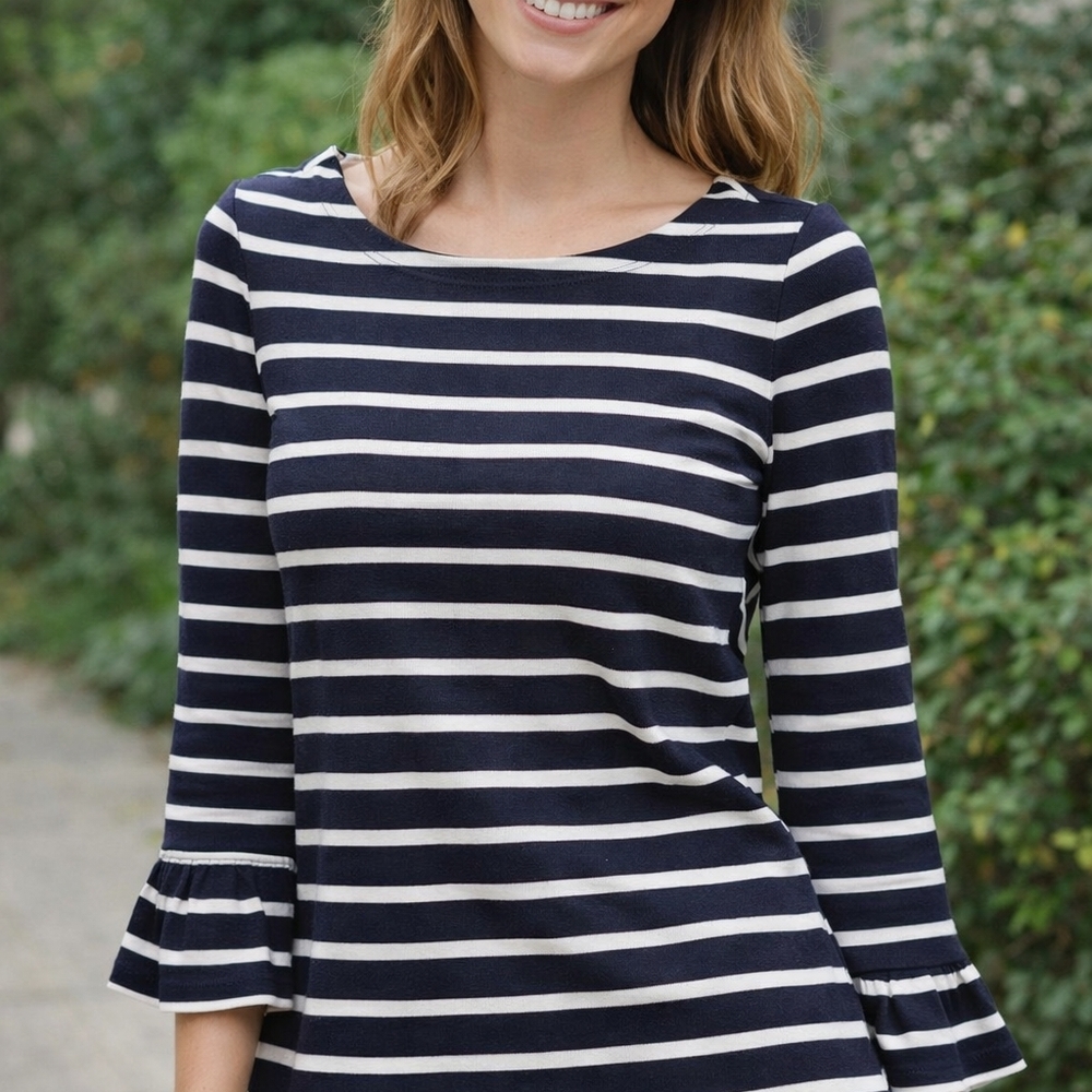 Kate Spade Striped Navy and White Blouse